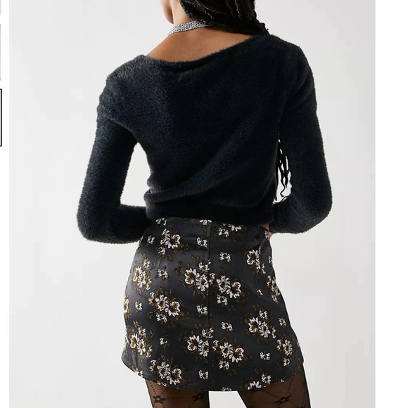 NWT Free People All Dressed Up Embroidered Floral Mini Skirt - Picture 3 of 4